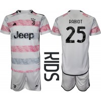 Camisa de time de futebol Juventus Adrien Rabiot #25 Replicas 2º Equipamento Infantil 2023-24 Manga Curta (+ Calças curtas)